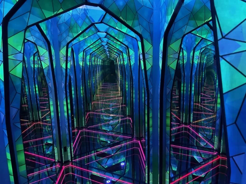 Exploring the Fun of a Mirror at an Amusement Park